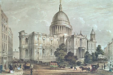 Vue nord-est de la cathédrale Saint-Paul, vers 1850